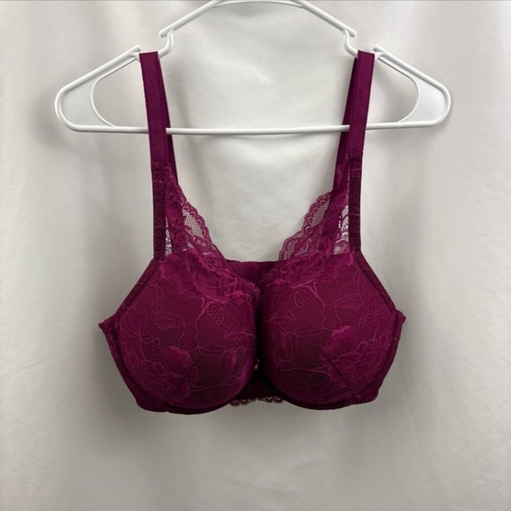 Torrid Curve Women's Padded Underwire Push Up Bra Size 42DD Purple Lace